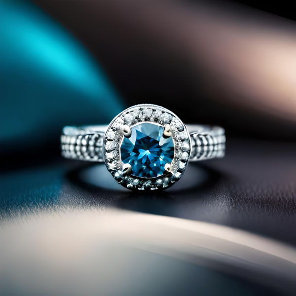 What are the best diamond wedding rings with blue accents