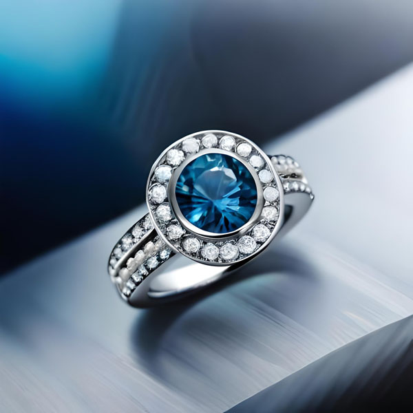 What are the best metals to pair with a blue diamond ring