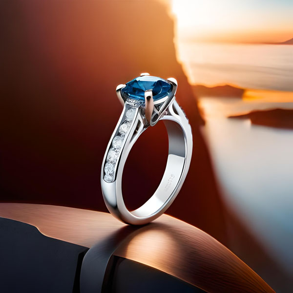 What are the best settings for a blue diamond ring