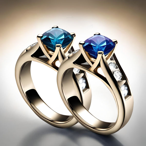 What are the differences between a natural and treated blue diamond ring