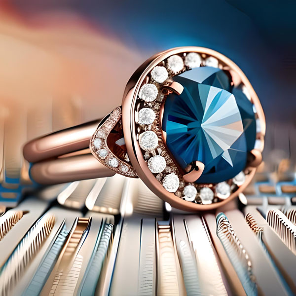 What factors affect the value of a blue diamond ring