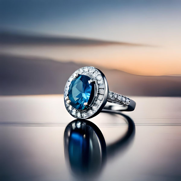 What is a bezel setting in blue diamond rings