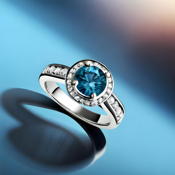 What is the significance of a blue diamond ring