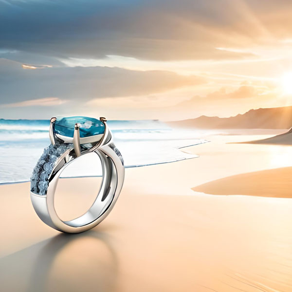 What should I look for when buying a blue diamond ring